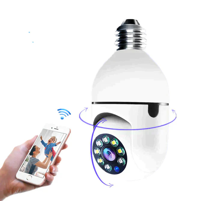 Multi-Functional Wireless Smart HD Light Bulb Security Camera with Motion Sensors