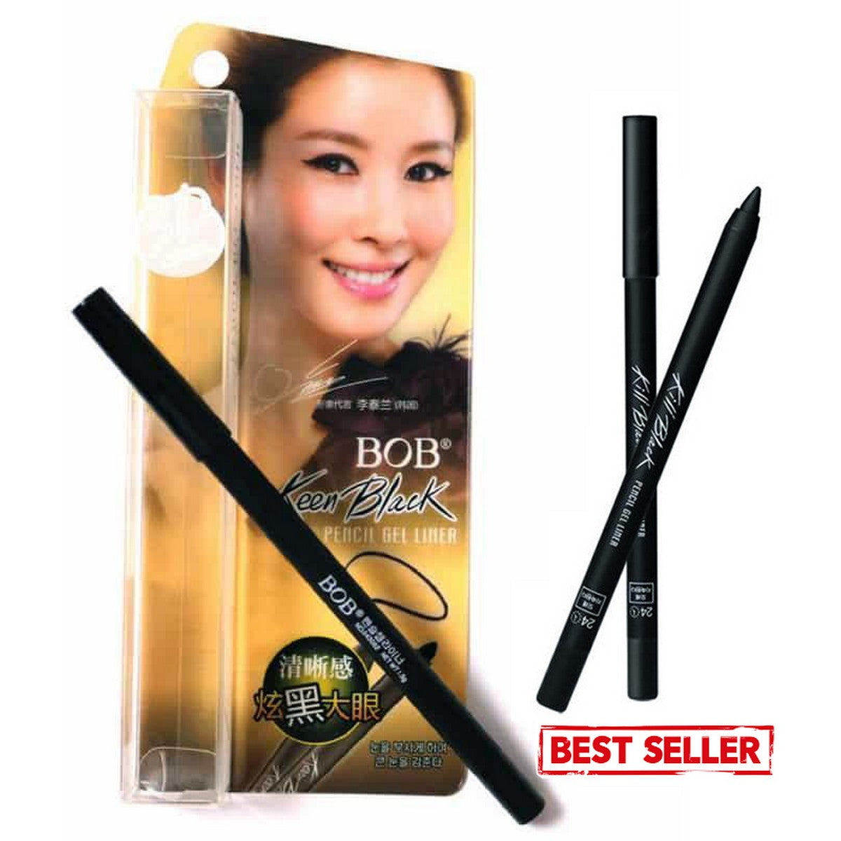 BOB Keen Black 24 Hour Pencil Gel Eyeliner Kajal - Original