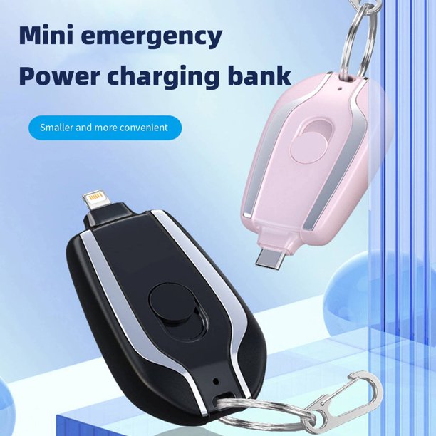 1500mAh Portable Mini Power Bank Emergency Charger Keychain for Android and IPhone